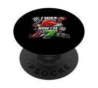 Yo era 6 Ahora Estoy 7 Carreras de Coches de Carreras 67 Meme Niños Niños Cumpleaños PopSockets PopGrip Adhesivo