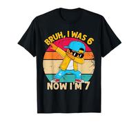 Yo era 6 Ahora Estoy 7 Cumpleaños Dabbing Niños Niños 67 Meme 7 Bday Camiseta