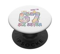 Yo era 6 Ahora Estoy 7 Cumpleaños Día de Pascua Niños Niños 67 Meme PopSockets PopGrip Adhesivo