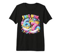 Yo era 6 Ahora Estoy 7 Cumpleaños Goteo Manos 67 Meme 7 Cumpleaños Camiseta Premium