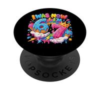 Yo era 6 Ahora Estoy 7 Cumpleaños Goteo Manos 67 Meme 7 Cumpleaños PopSockets PopGrip Adhesivo