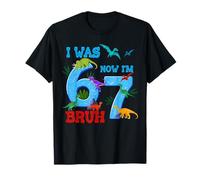 Yo era 6 Ahora Soy 7 67 Cumpleaños Dinosaurio T-Rex 7º Cumpleaños Niño Camiseta