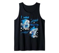 Yo era 6 Ahora Soy 7 7 cumpleaños Niño Niña Ocean Shark Cumpleaños Camiseta sin Mangas