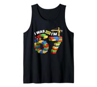 Yo era 6 Ahora Soy 7 Building Bricks 6 7 Birthday Block Builder Camiseta sin Mangas