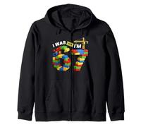 Yo era 6 Ahora Soy 7 Building Bricks 6 7 Birthday Block Builder Sudadera con Capucha