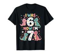Yo era 6 Ahora Soy 7 Dinosaurios Cumpleaños Niños Camiseta