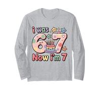 Yo era 6 Ahora Soy 7 Divertido 7 Cumpleaños Niñas Niños Niños Manga Larga