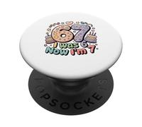 Yo era 6 Ahora Soy 7 Divertido 7 Cumpleaños Niñas Niños Niños PopSockets PopGrip Adhesivo