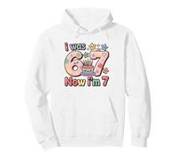 Yo era 6 Ahora Soy 7 Divertido 7 Cumpleaños Niñas Niños Niños Sudadera con Capucha