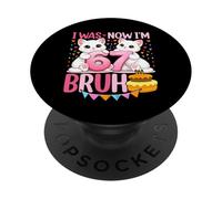 Yo era 6 Ahora Soy 7 Gatito Gracioso Seis Siete Meme 7 cumpleaños PopSockets PopGrip Adhesivo