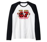Yo era 6 Ahora Soy 7 Helado Mariquita 67 Meme Cumpleaños Niñas Camiseta Manga Raglan