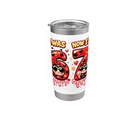 Yo era 6 Ahora soy 7 Helado Mariquita 67 Meme Cumpleaños Niños Vaso térmico de acero inoxidable de doble pared