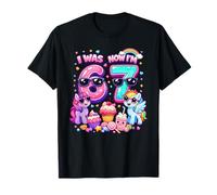 Yo era 6 Ahora Soy 7 Magical Rainbow Pony 67 Meme Niños Cumpleaños Camiseta