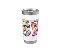 Yo era 6 Ahora soy 7 Six Seven Tie Dye 67 Meme Fiesta de cumpleaños Vaso térmico de acero inoxidable de doble pared