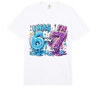 Yo era 6 Ahora Tengo 7 cumpleaños 6 7 Meme 7th Bday Niños Niñas Comfort Colors Adult Heavyweight T-Shirt