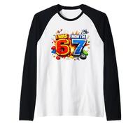 Yo era 6 Ahora Tengo 7 cumpleaños 67 Meme Building Brick Kids Camiseta Manga Raglan