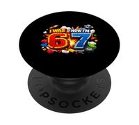 Yo era 6 Ahora Tengo 7 cumpleaños 67 Meme Building Brick Kids PopSockets PopGrip Adhesivo