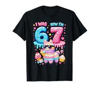 Yo era 6 Ahora Tengo 7 Cumpleaños 67 Meme Llama Alpaca Lover Niños Camiseta