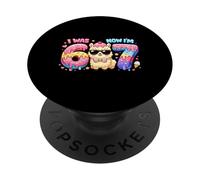 Yo era 6 Ahora Tengo 7 Llama Alpaca Ice Cream Drip 6-7 Cumpleaños PopSockets PopGrip Adhesivo