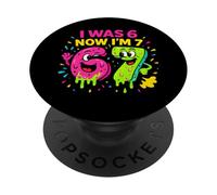 Yo era 6 Ahora Tengo 7 - Meme Divertido 7 cumpleaños Seis Siete PopSockets PopGrip Adhesivo