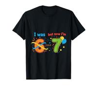 Yo era 6 Pero Ahora Estoy 7 Cumpleaños Niños Celebración 7ª Edad 6 7 Camiseta