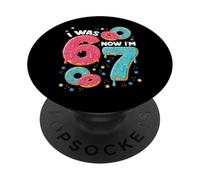 Yo era 6 Pero Ahora Estoy 7 Drip Donut Seis Siete Meme 7 Cumpleaños PopSockets PopGrip Adhesivo