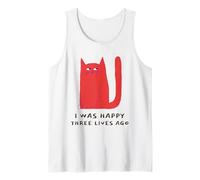 Yo era Feliz Hace Tres Vidas (Declaración Divertida del Gato) Camiseta sin Mangas