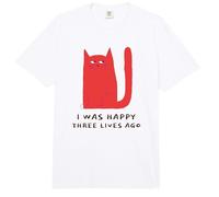 Yo era Feliz Hace Tres Vidas (Declaración Divertida del Gato) Comfort Colors Adult Heavyweight T-Shirt