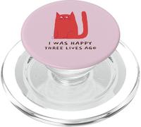 Yo era Feliz Hace Tres Vidas (Declaración Divertida del Gato) PopSockets PopGrip para MagSafe
