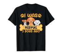 Yo era Normal Hace 3 Perros Amante de los Perros Camiseta gráfica económica, Hombre, Negro, XL