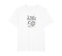 Yo era Normal Hace Tres Gatos Divertido Amante de Las Mascotas Camiseta, Hombre Tallas Grandes, Blanco, 6X Alto