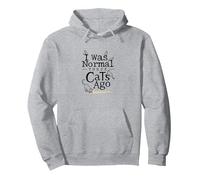 Yo era Normal Hace Tres Gatos Divertido Amante de Las Mascotas Sudadera con Capucha, Unisex para Adultos, Gris Jaspeado, L