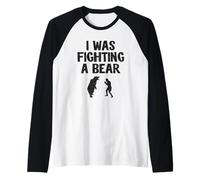 Yo Estaba luchando contra un Oso después de la cirugía recuperación Pierna Rota Brazo Camiseta Manga Raglan