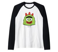 Yo Gabba Gabba! Brobee Green Character Big Face Camiseta Manga Raglan