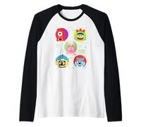 Yo Gabba Gabba! Colorful Friends with Doodles TV Show Camiseta Manga Raglan