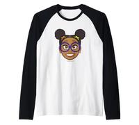 Yo Gabba Gabba! Girl with Purple Glasses Character Big Face Camiseta Manga Raglan