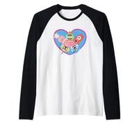 Yo Gabba Gabba! Valentine's Day Heart Group Photo Camiseta Manga Raglan