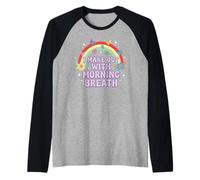 YO Hago con Aliento DE LA MAÑANA Divertido Camiseta Manga Raglan