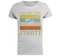 Yo Hago Mis Propias Acrobacias Camiseta De Manga Corta De Mujer Gris Grey Women tee Short Sleeve T-Shirt