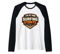 Yo Hago mis propias Acrobacias de Surf Divertido Surfista Vintage Broma de Surf Camiseta Manga Raglan