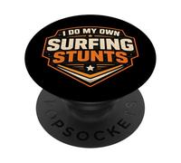Yo Hago mis propias Acrobacias de Surf Divertido Surfista Vintage Broma de Surf PopSockets PopGrip Adhesivo