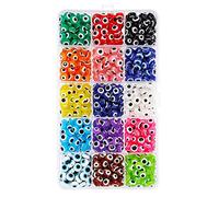 YO-HAPPY 450 Uds 8mm Cuentas Redondas de Mal de Ojo Ojo Turco Cuentas de Resina Kit de dijes fabricación de Joyas