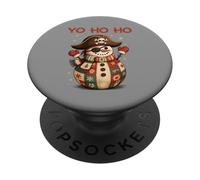 Yo Ho Ho Lindo Pirata Muñeco de Nieve Navidad Divertido Vacaciones Invierno PopSockets PopGrip Adhesivo