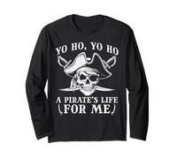 Yo Ho Yo Ho A Pirates Life Skull Crossbones Hombres Mujeres Niños Manga Larga
