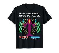 Yo No Cumplo Años Subo de Nivel Videojuegos RPG Gaming Friki Camiseta, Hombre, Negro, 3XL