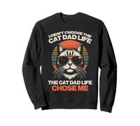 Yo no elegí a Cat Dad Life Chose Me Chose Me Funny Fur Papa Men Sudadera