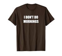 Yo NO Hago Mañanas Camiseta, Hombre, Marrón, M