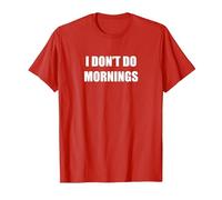 Yo NO Hago Mañanas Camiseta, Hombre, Rojo, S