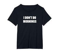 Yo NO Hago Mañanas Camiseta, Mujer Tallas Grandes, Negro, 1XL Grande