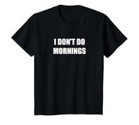 Yo NO Hago Mañanas Camiseta, Niños, Negro, 2 años
